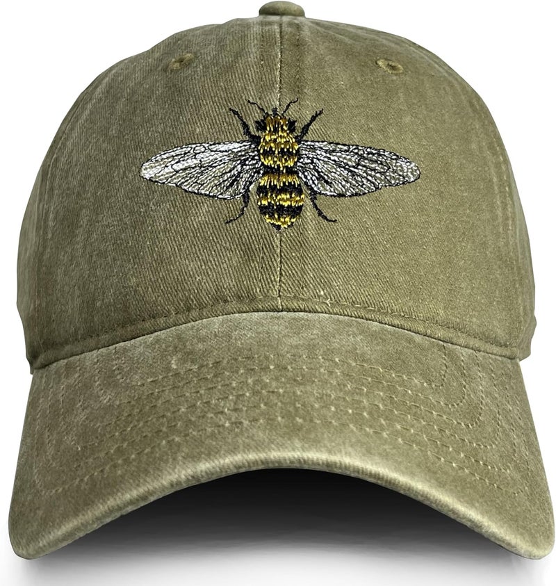 RLQWTKV Flamingo Beach Palm Tree Baseball Hat for Women Men Bees Adjustable Embroidered Cap - Image 1